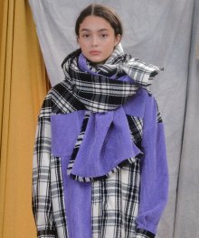 FOREVERYOUNG CHECK FRINGE MUFFLER_PURPLE (EEON3AUY01W)