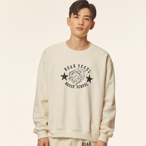 Оверсайз свитшот на флисе Unisex Lion (Ivory)