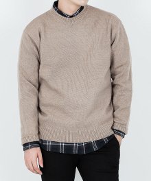 BASIC LAMBS WOOL KNIT (Beige)