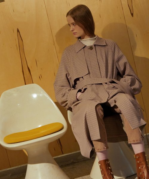 (WHITNEY) HOUNDSTOOTH TRENCH COAT