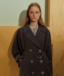 (EDITH) OVERSIZED DOUBLE TRENCH COAT_GY
