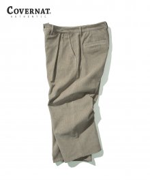 CORDUROY TUCK WIDE PANTS BEIGE