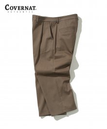 TWILL TUCK WIDE PANTS GREIGE