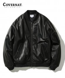 SHEEPSKIN MA-1 JACKET JET BLACK