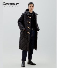 QUILTED DUFFLE COAT BLACK