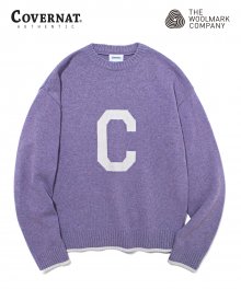 COVERNAT X TWC KNIT C LOGO CREWNECK PURPLE