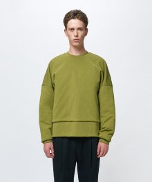 REVERSIBLE QUILTED SWEATSHIRT-OLIVE