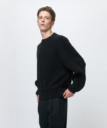 AIR WOOL OVERSIZE KNIT-BLACK