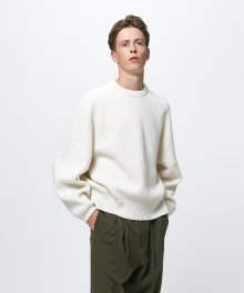 AIR WOOL OVERSIZE KNIT-WHITE