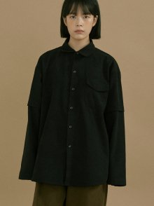 unisex roll up shirt jacket black