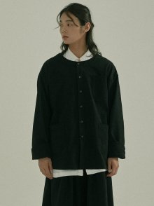 unisex cuffs shirt jacket black