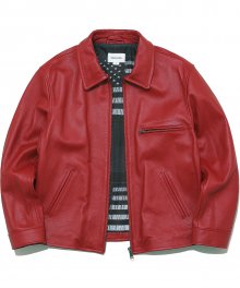 Leather Motorcycle Jacket Red