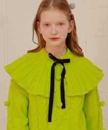 (MF-19737) KNIT CAPE COLLAR LIME