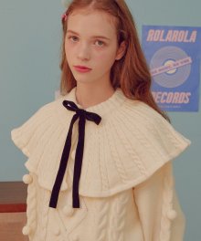 (MF-19737) KNIT CAPE COLLAR IVORY