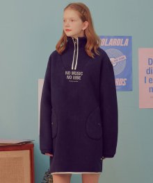 (OP-19716) FLEECE ANORAK ONE-PIECE NAVY