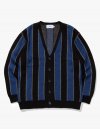 Striped Mohair Cardigan - Black/Blue