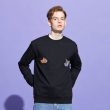 [FW19 T&J] Velour Applique Sweatshirts(Black)