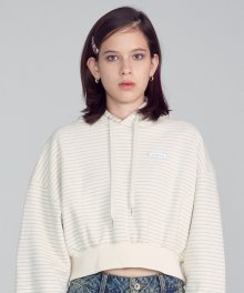 [SSS] Stripe Crop Hoodie [IVORY]