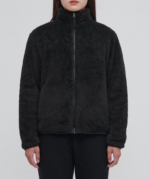 무신사 스탠다드 우먼(musinsastandardwoman) 우먼즈 샤기 플리스 집업 재킷 [블랙]