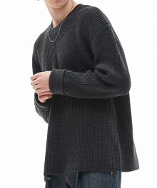 CUFFS PULLOVER KNIT CHARCOAL