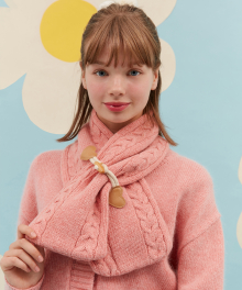 DUFFLE POINT KNIT MUFFLER_pink