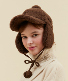 POMPOM TROOPER CAP_brown