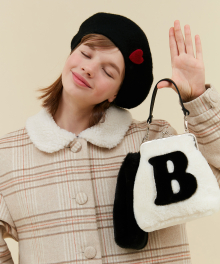 B MINI FUR BAG_ivory