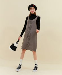 RIBBON KNIT ONEPIECE_grey