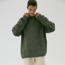 UNISEX CABLE KNIT SWEATER GREY UDSW9F112G2
