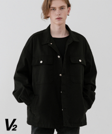 Washing pocket trucker jacket_black