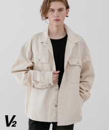 Washing pocket trucker jacket_ivory