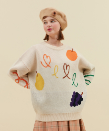 FRUIT HEAVY KNIT_ivory