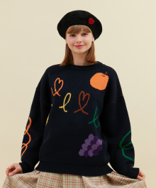 FRUIT HEAVY KNIT_navy