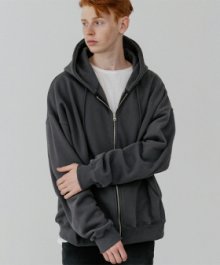 Overfit heavy double napping  hood_charcoal