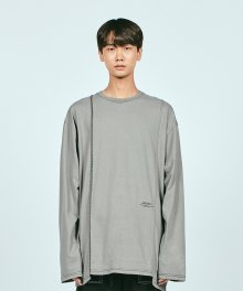 CUT CTRS ST OVER L/S TEE GREY