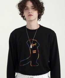 [400g] SILHOUETTE COLOR LETTERING T BLACK