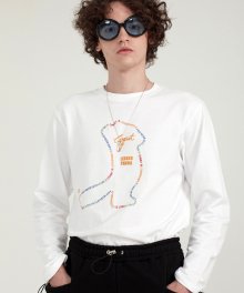 [400g] SILHOUETTE COLOR LETTERING T WHITE