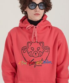 [665g] FACE LESSER HOODIE PINK [기모]