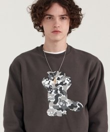 [665g] CAMOUFLAGE FARODY LESSER SWEATSHIRT DAR GRAY [기모]