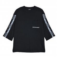 HOU ROCKETS 앞판 절개 포켓 7부 티셔츠_BLACK