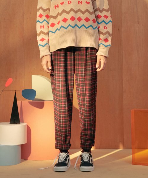 니어앤디어(near8dear) 체크 밴딩 팬츠 [블랙]