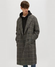 MENS CHECK DOUBLE BREASTED COAT (PWON4CTL99M0C5)