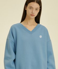 Rose V Neck Sweatshirt [BLUE]