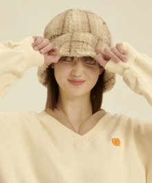 Fleece Bucket Hat [BEIGE CHECK]