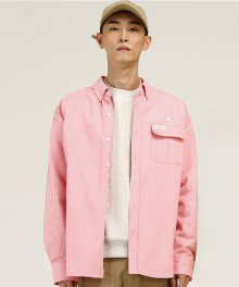 컬러폭탄 헤비 코튼 셔츠 핑크