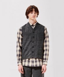 WOOL FLANNEL VEST GRAY