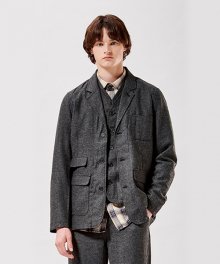 WOOL FLANNEL JACKET GRAY