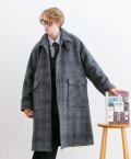 RECEPTION OVERSIZED HEAVY WOOL (DOUBLE CLOTH) BALMACAAN COAT (GLEN CHECK)