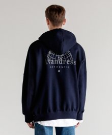 GLOBE OVERSIZED HOODIE NAVY