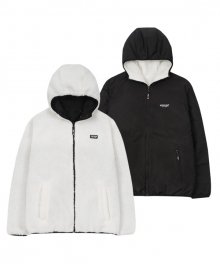 Logo Reversible Hood Zipup (off white/black)